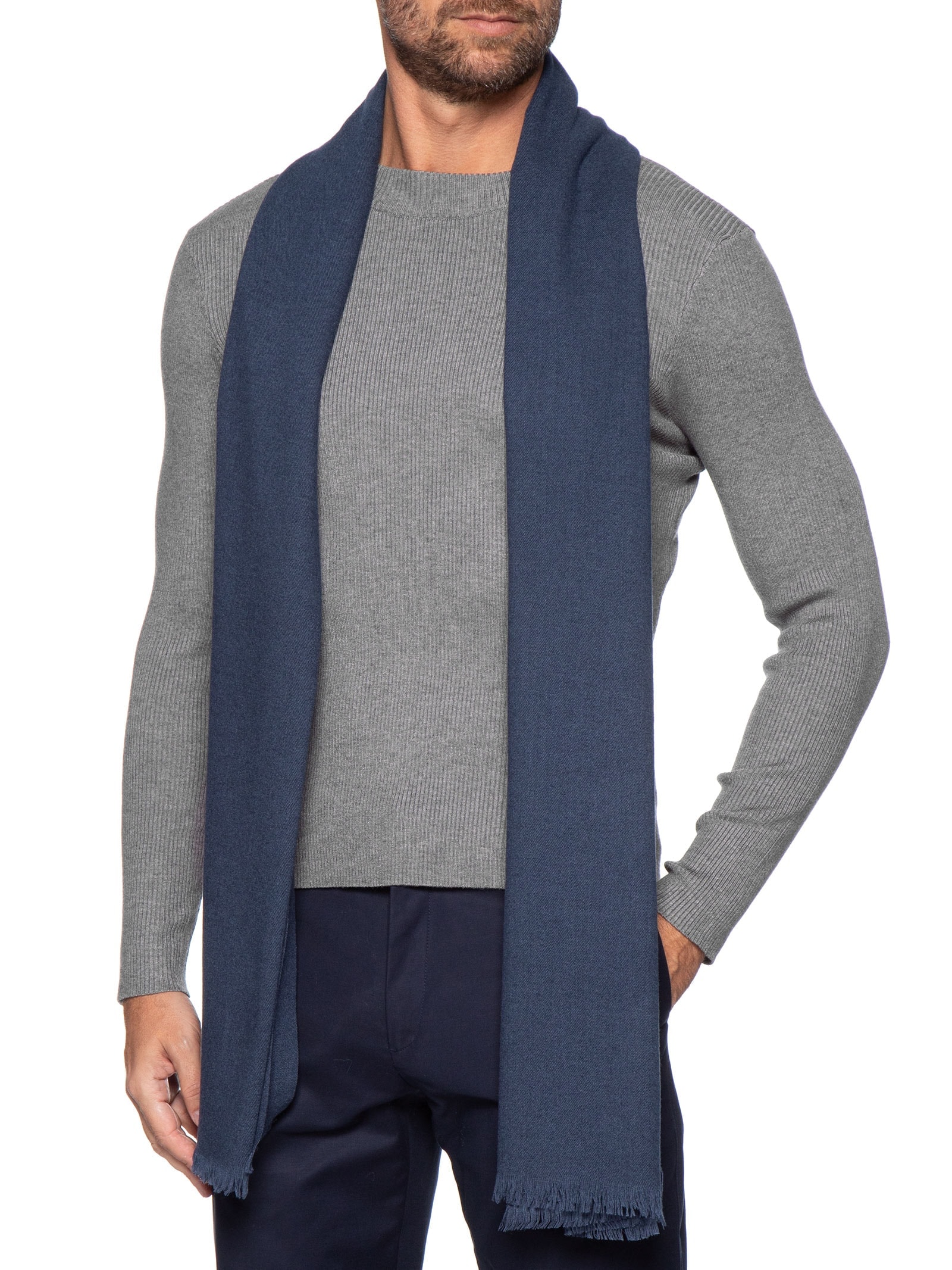 Cachecol Masculino Clássico Azul '2 Essential