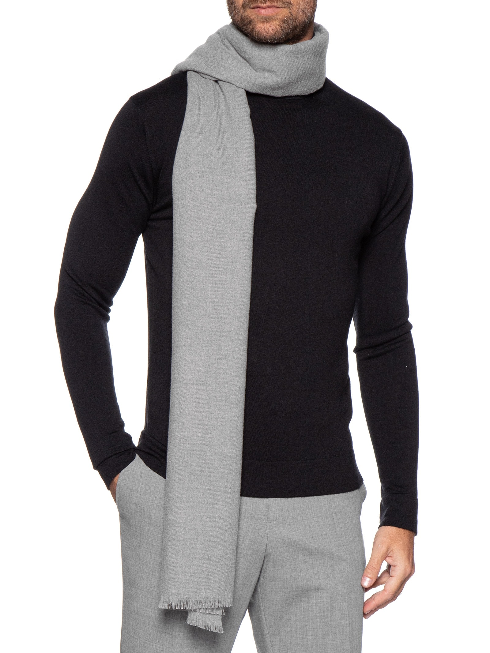 Cachecol Masculino Clássico Cinza '2 Essential