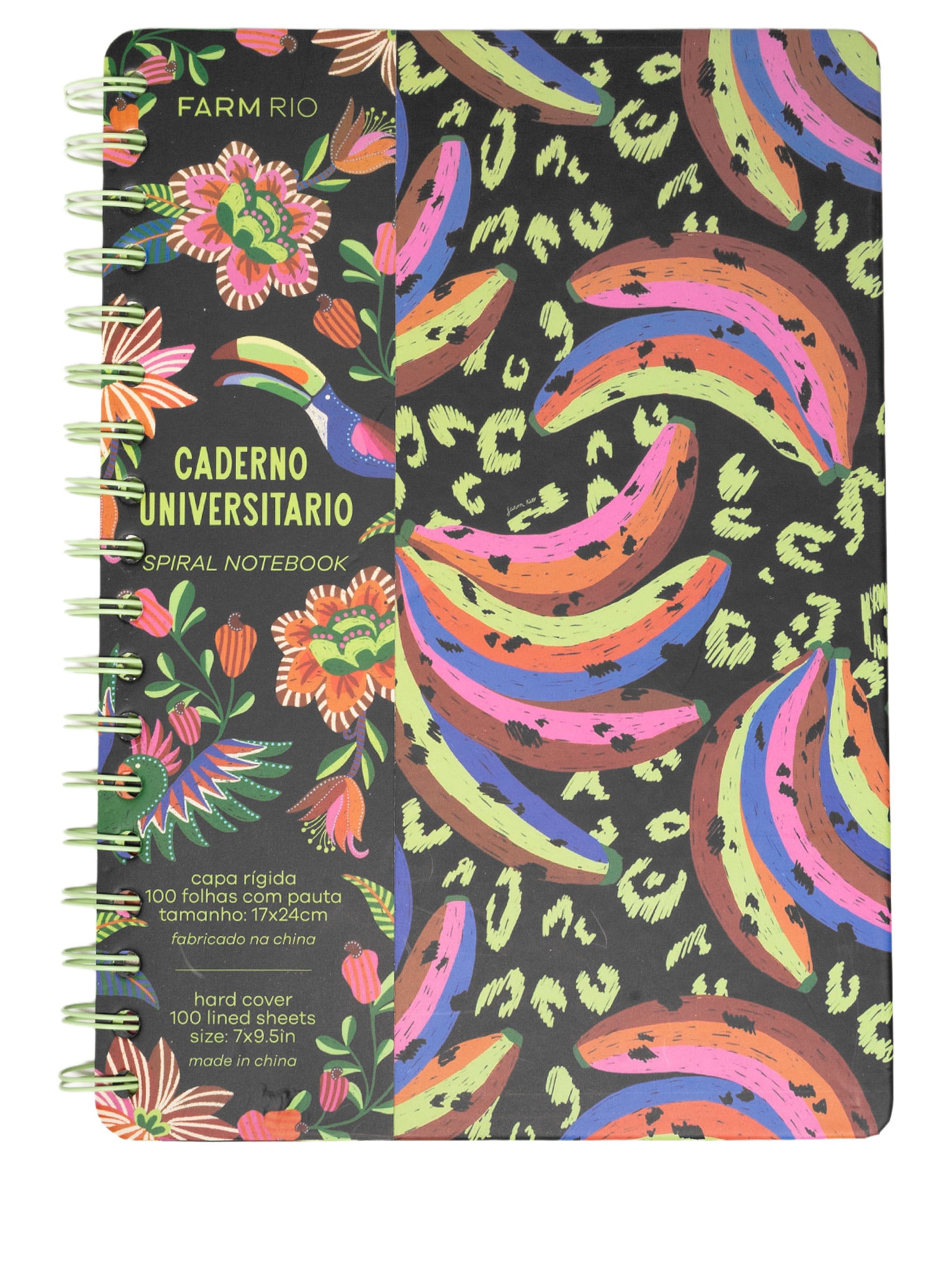 Caderno Rio Bananada Preto Farm Etc