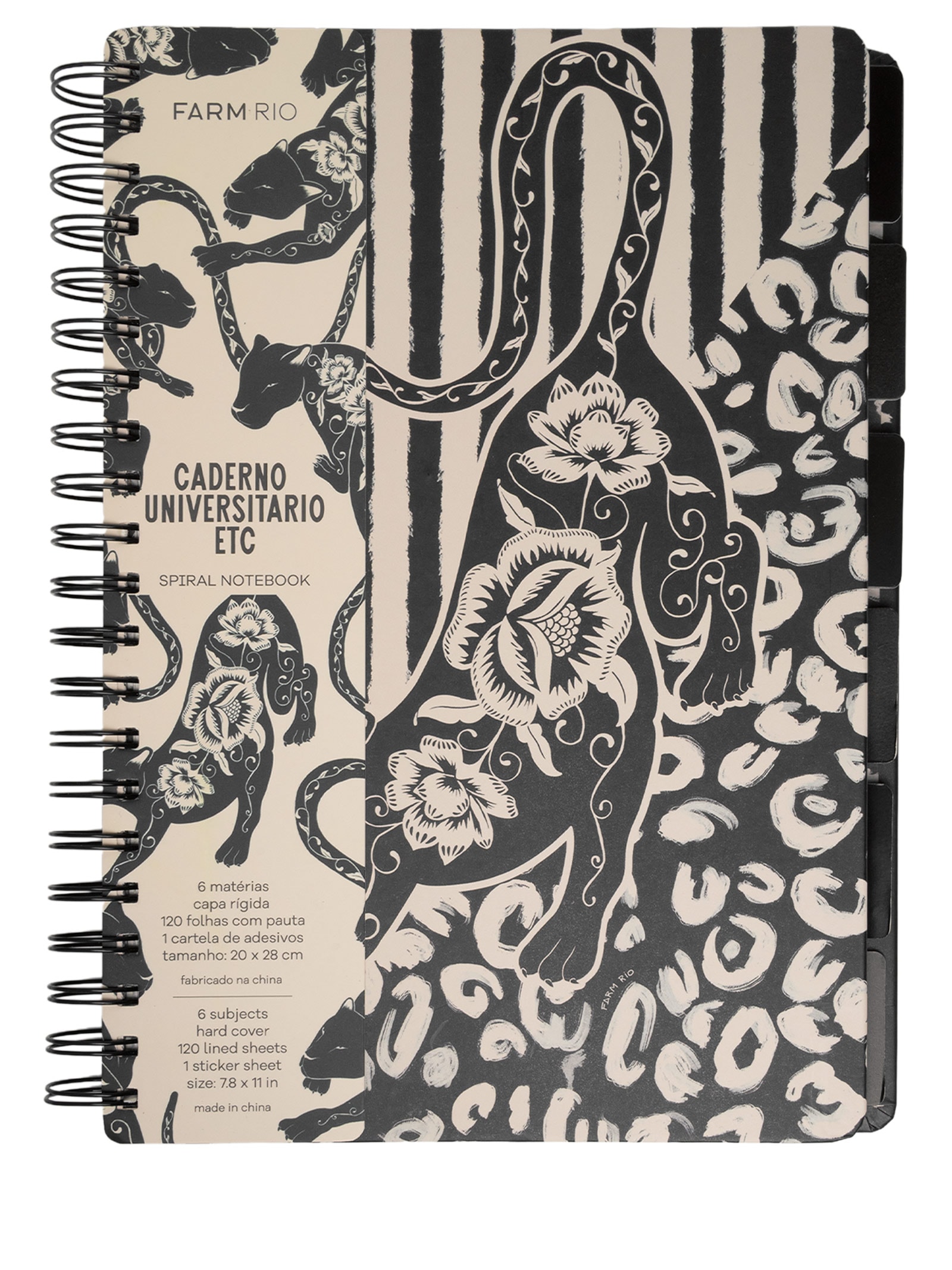 Caderno Universitário Etc Amor De Onça Animal Print Farm Etc