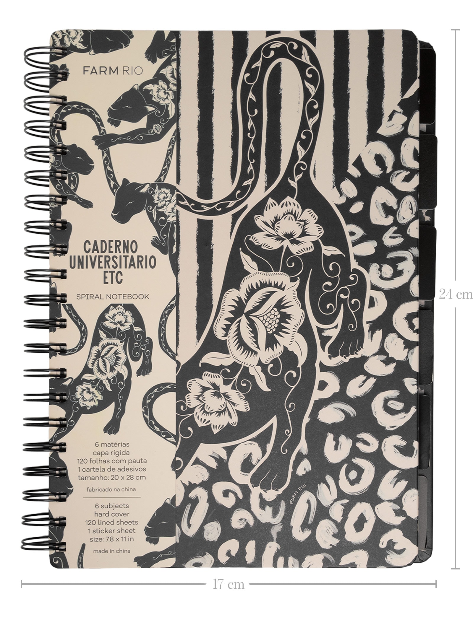 Caderno Universitário Etc Amor De Onça Animal Print Farm Etc
