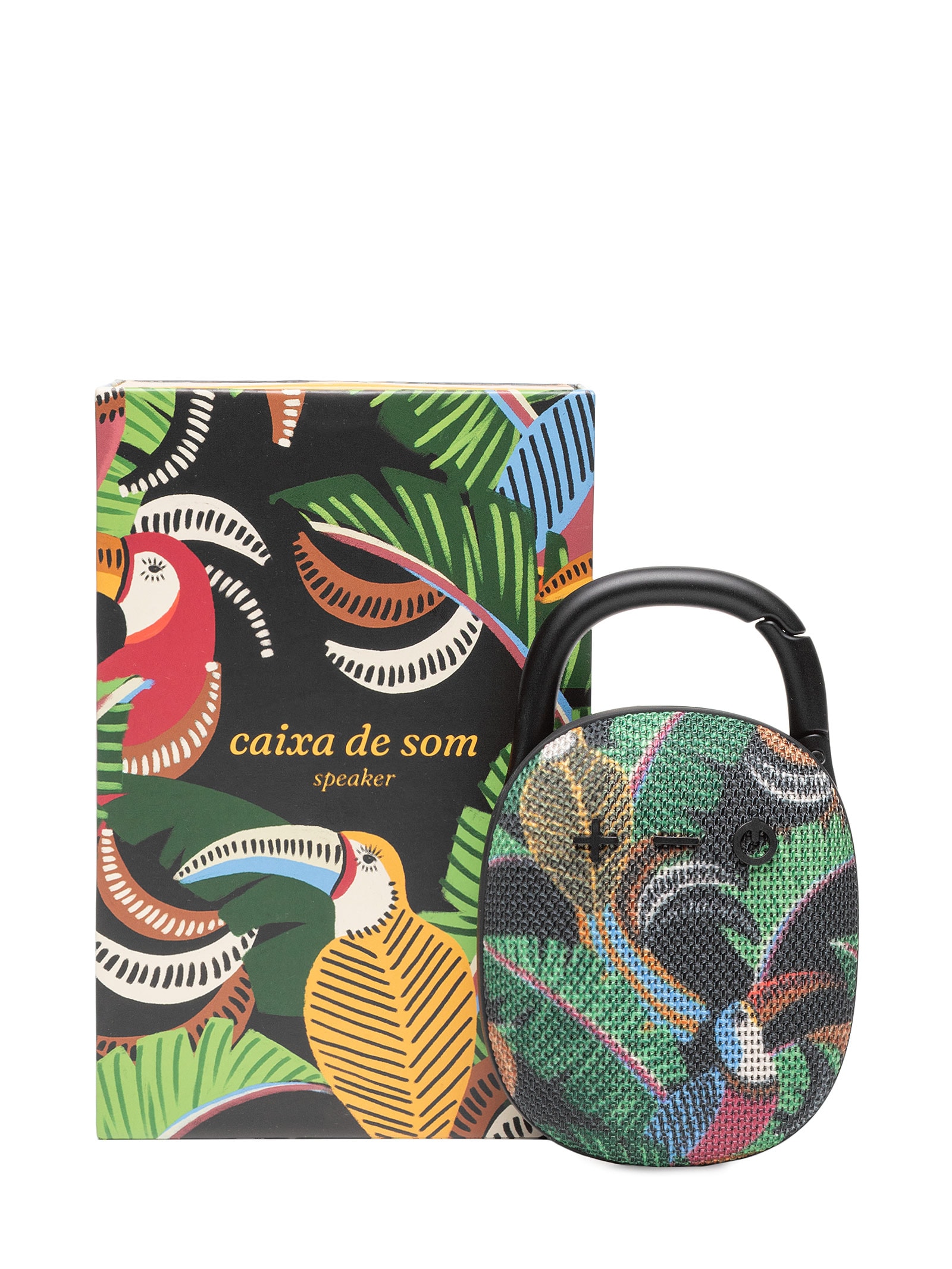 Caixa de Som Portátil Tucanos com Folhagem Preto Farm Etc
