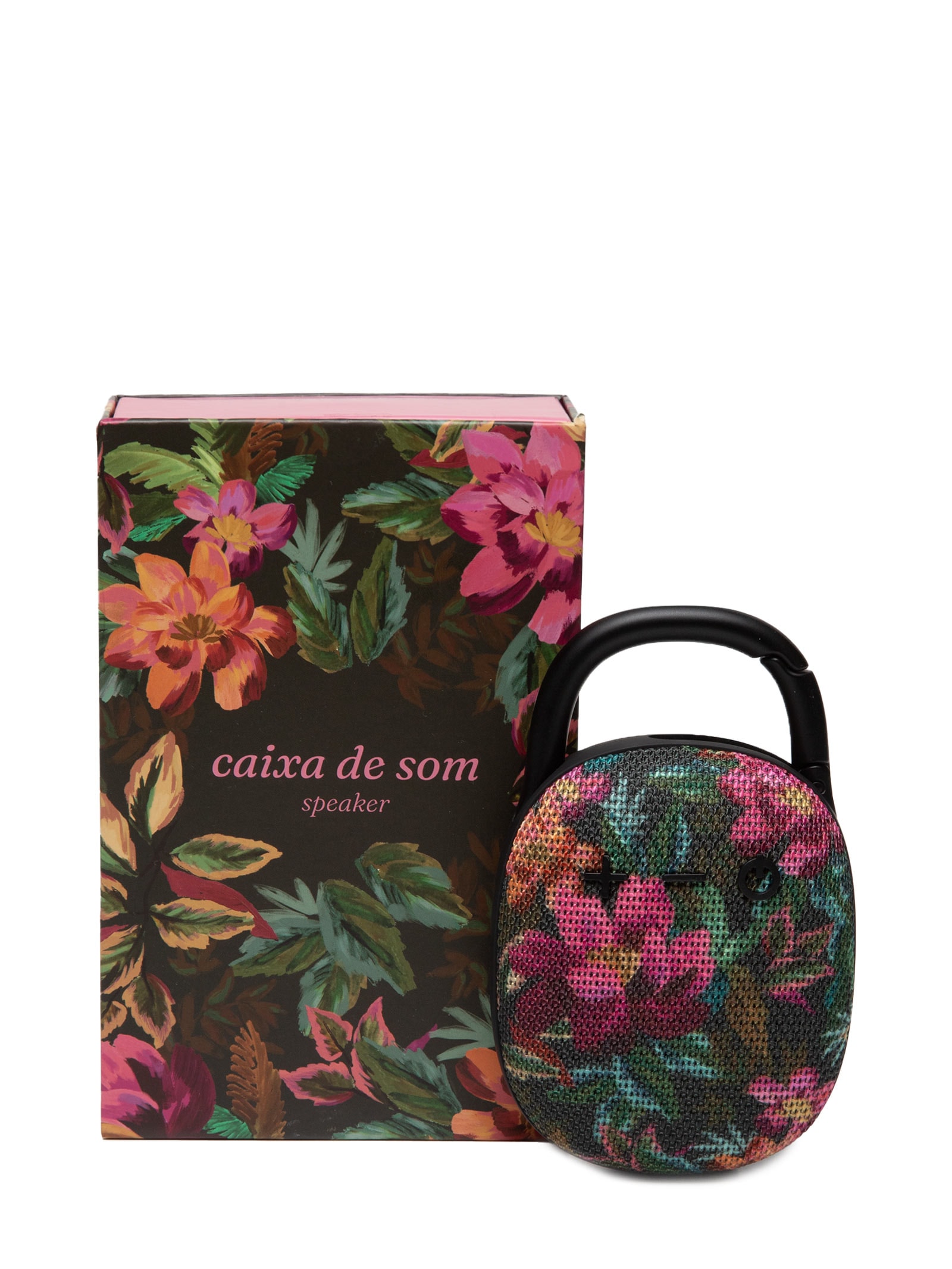 Caixinha De Som Painted Flowers Preto Farm Etc