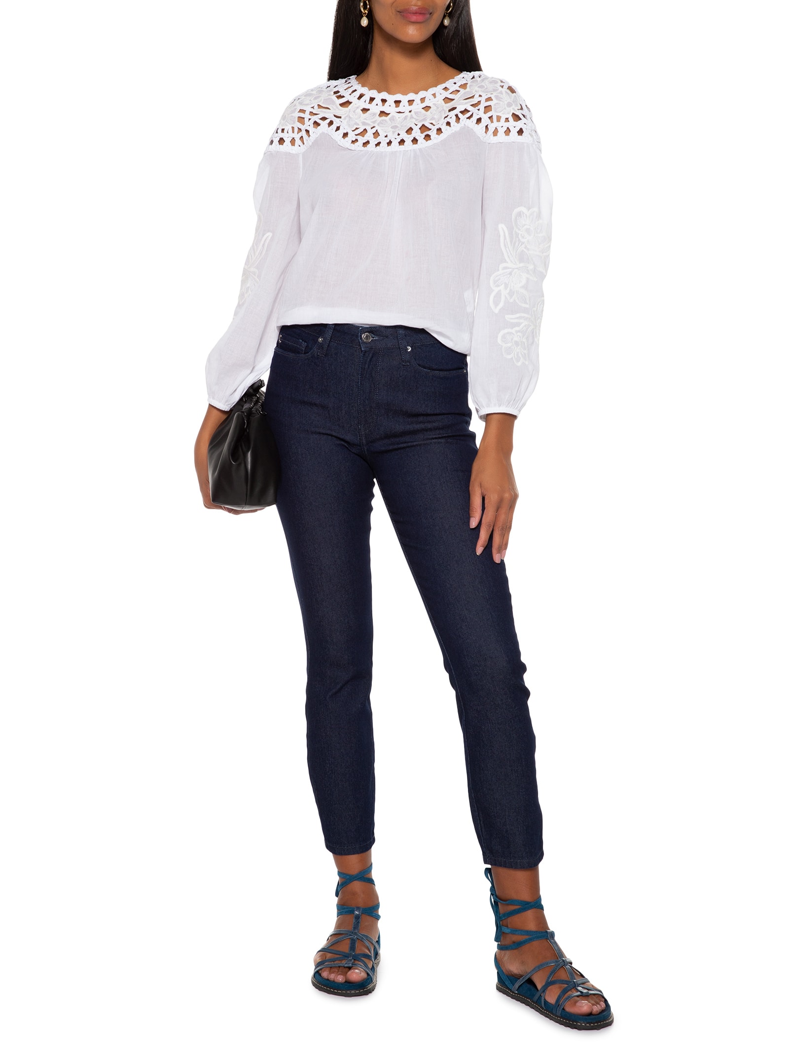 Calça Allure Skinny Raw Denim Azul Canal