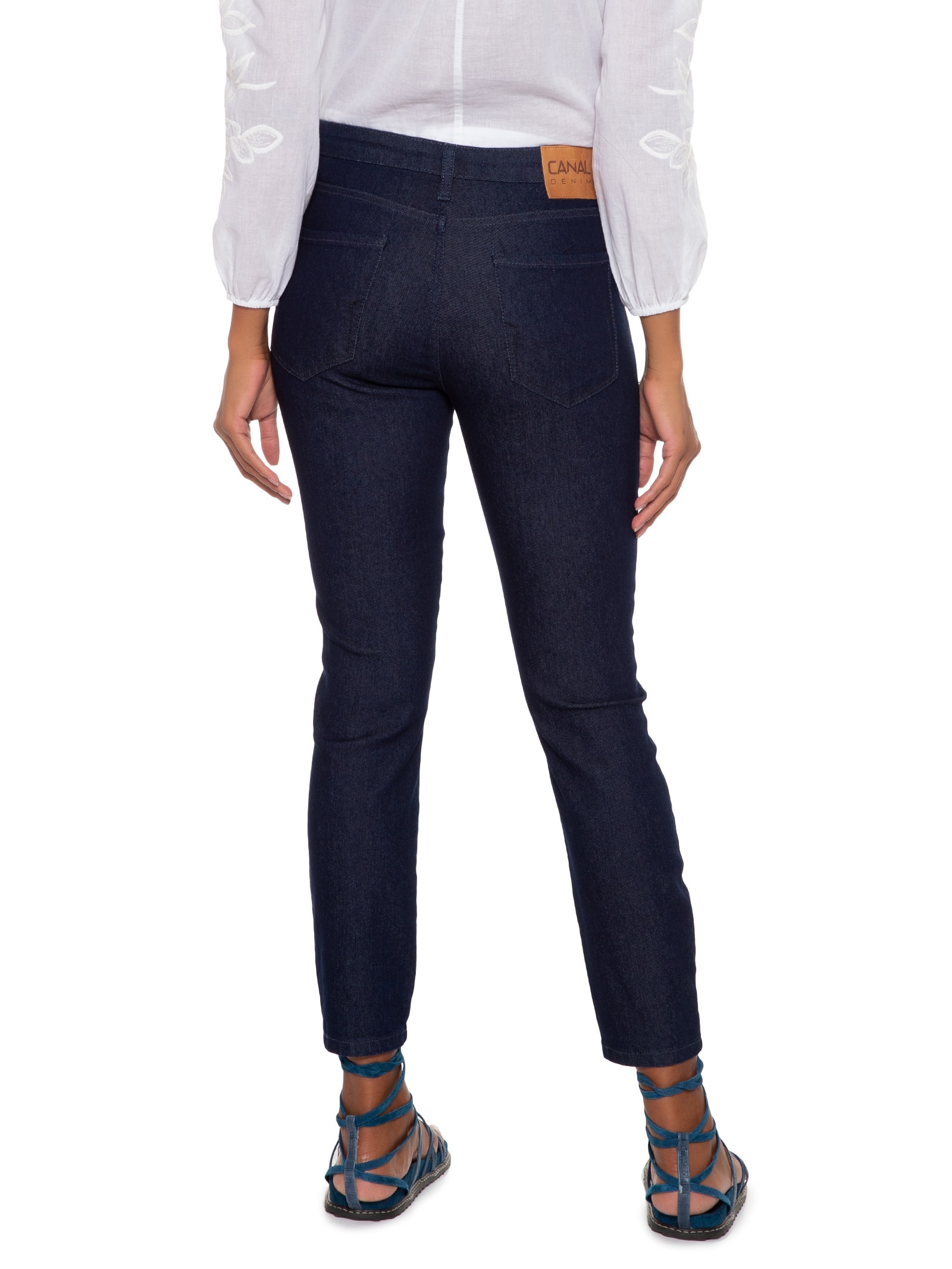 Calça Allure Skinny Raw Denim Azul Canal
