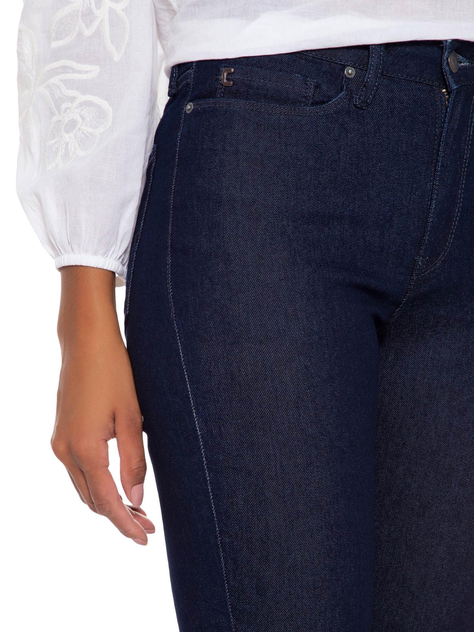 Calça Allure Skinny Raw Denim Azul Canal