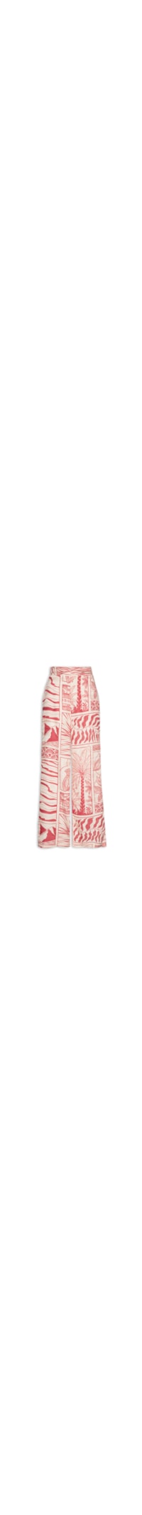 Calça Ampla Estampada - Vermelho