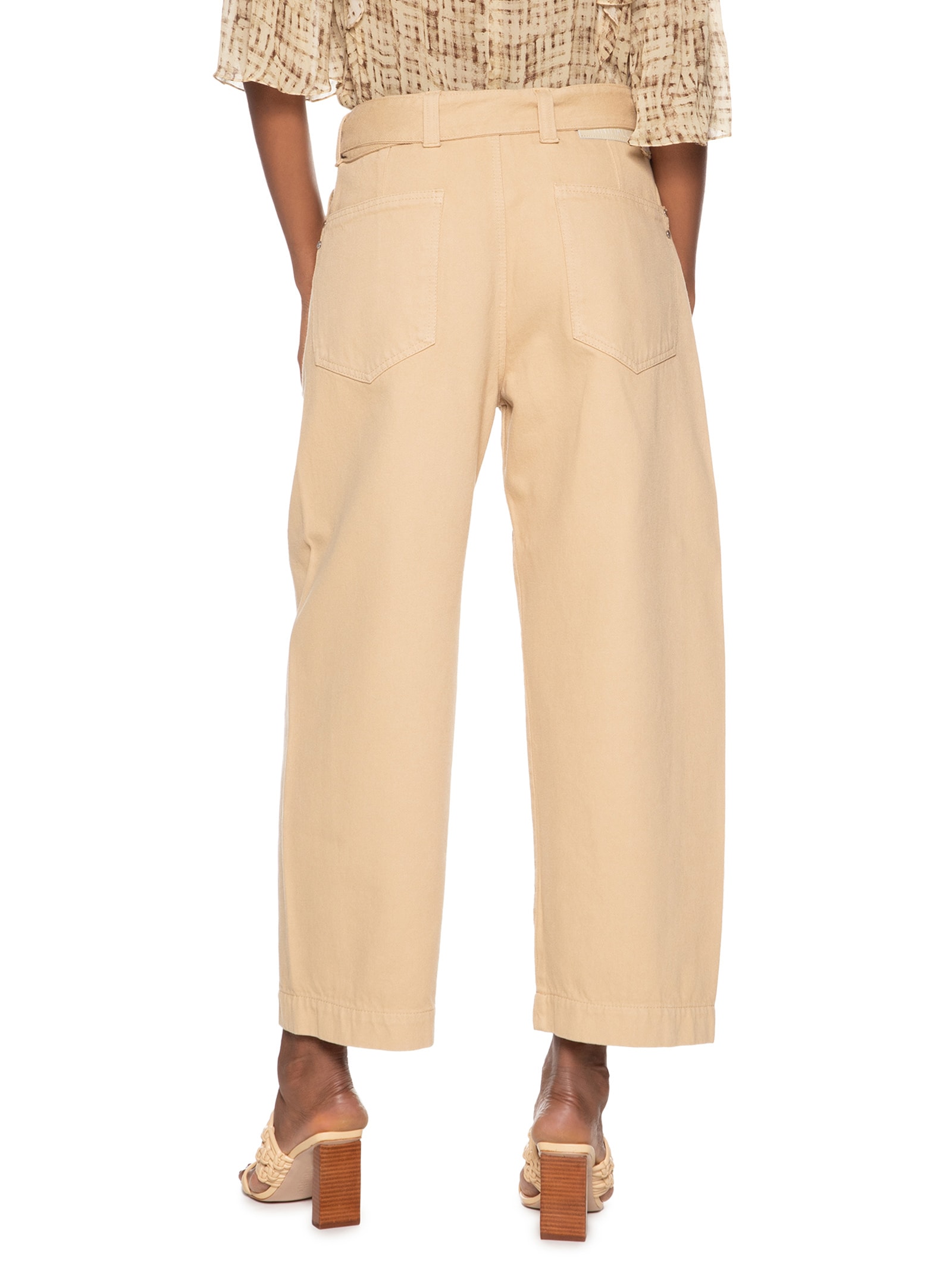 Calça Bolso Faca Faixa Bege Khaki Bege Animale