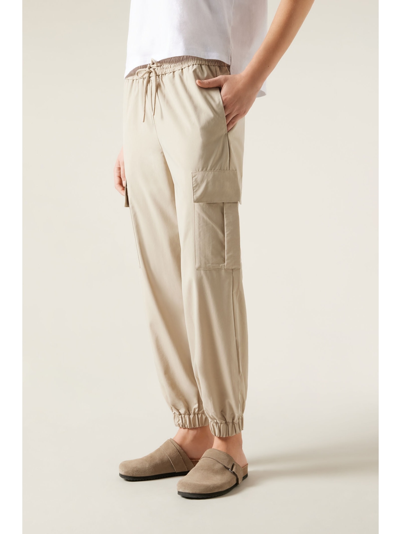 Calça Cargo Jogger Soft Touch Bege Calzedonia