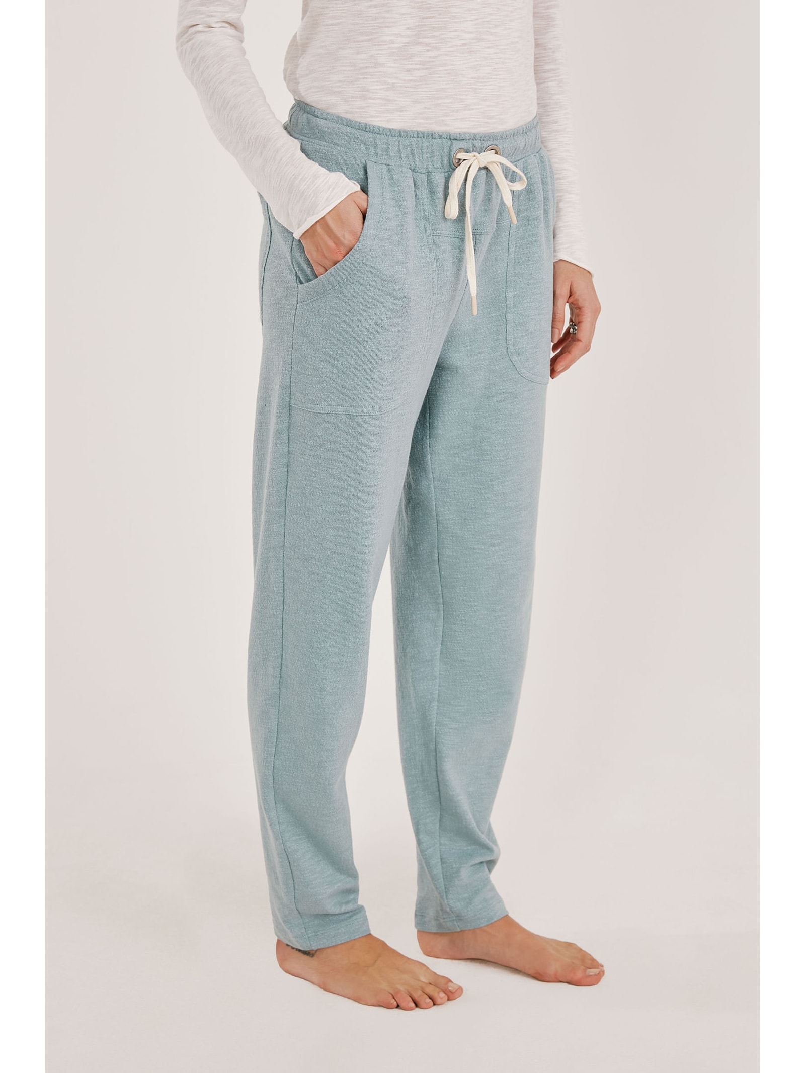 Calça Cenoura Verde Acinzentado Algodão Ipê Yogini