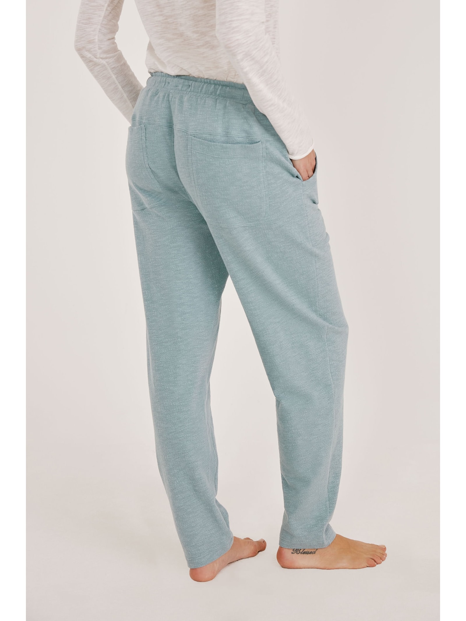 Calça Cenoura Verde Acinzentado Algodão Ipê Yogini