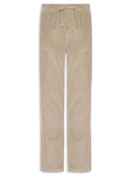 Calça Chino Masculina Reta Com Cordão de Ajuste - Bege