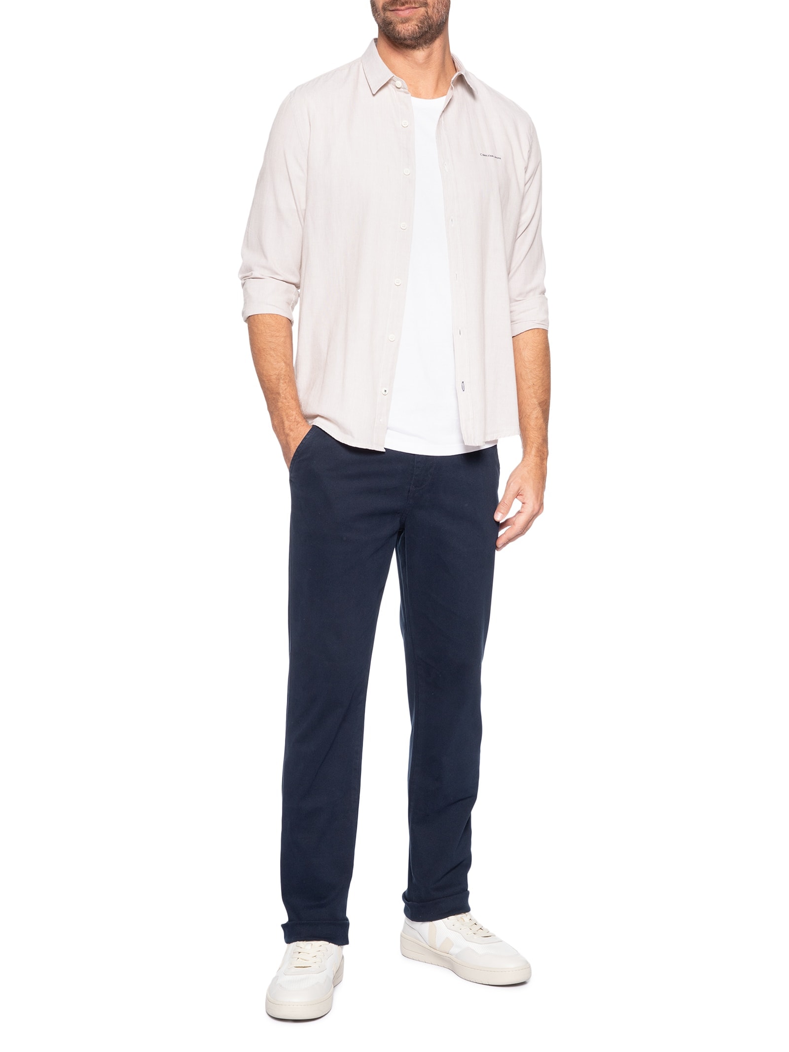 Calça Chino Masculina Slim Fit Scanton Azul Tommy Jeans
