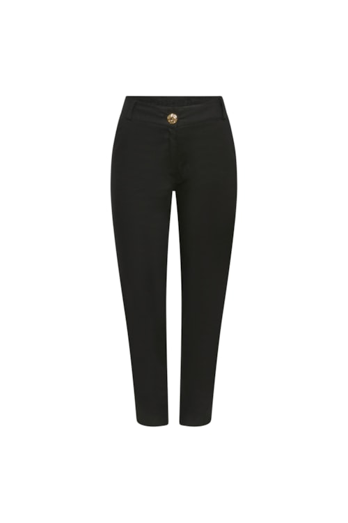 calça ciclos linho cigarrete preta