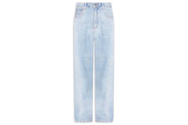 Calça Cintura Média Básica Reta - Azul