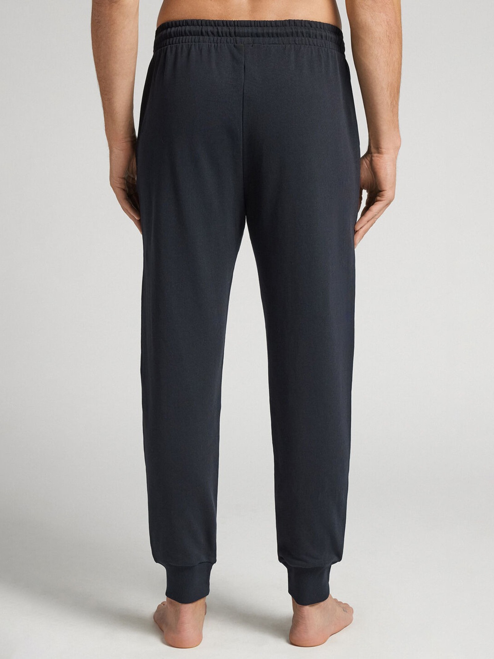 Calça Com Punho Em Algodão Preto Intimissimi