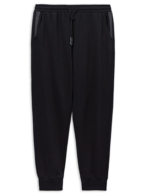 Calça Com Punho Em Algodão – Preto