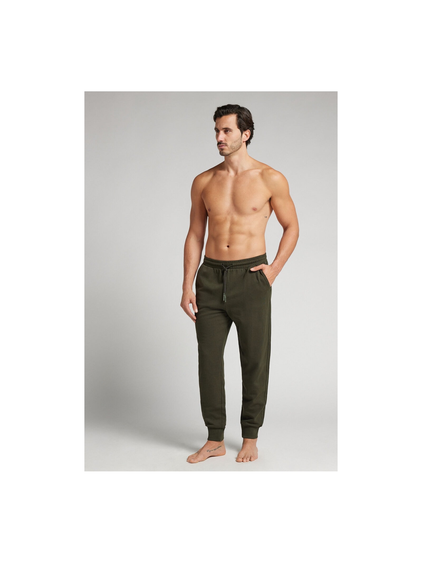 Calça Com Punho Em Algodão Verde Intimissimi