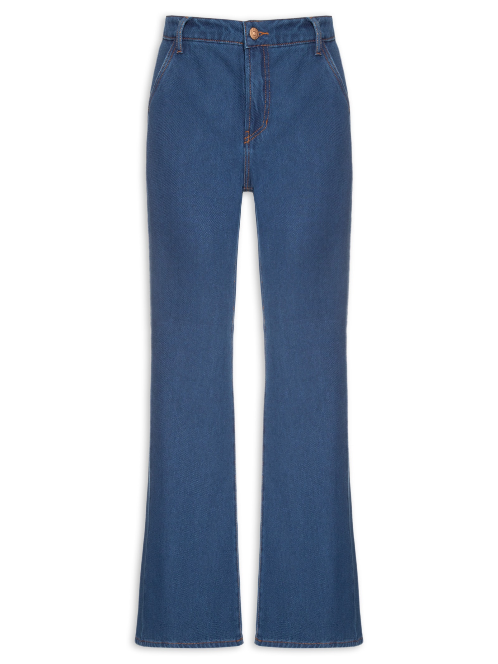 Calça Cotelê Jeans Flare Feminina Azul Dress To