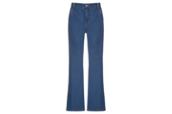 Calça Cotelê Jeans Flare Feminina - Azul