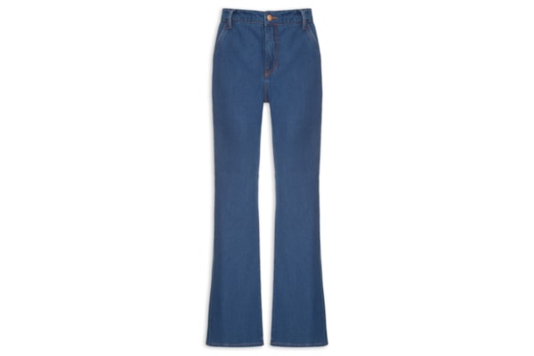 Calça Cotelê Jeans Flare Feminina - Azul