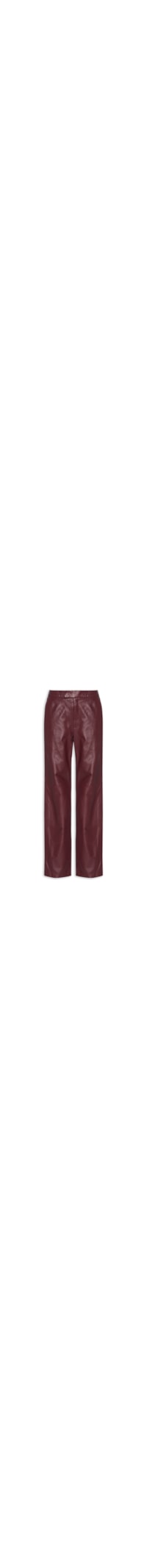 Calça De Couro Alfaiataria Reta - Vermelho