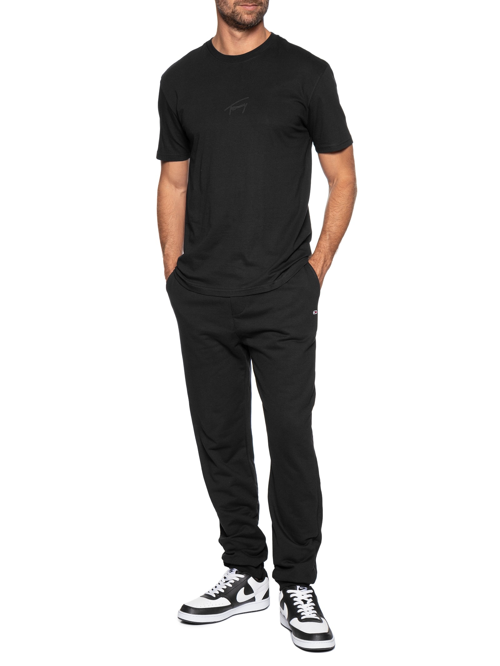 Calça de Moletom Masculina Slim Fit Com bolso Preto Tommy Jeans