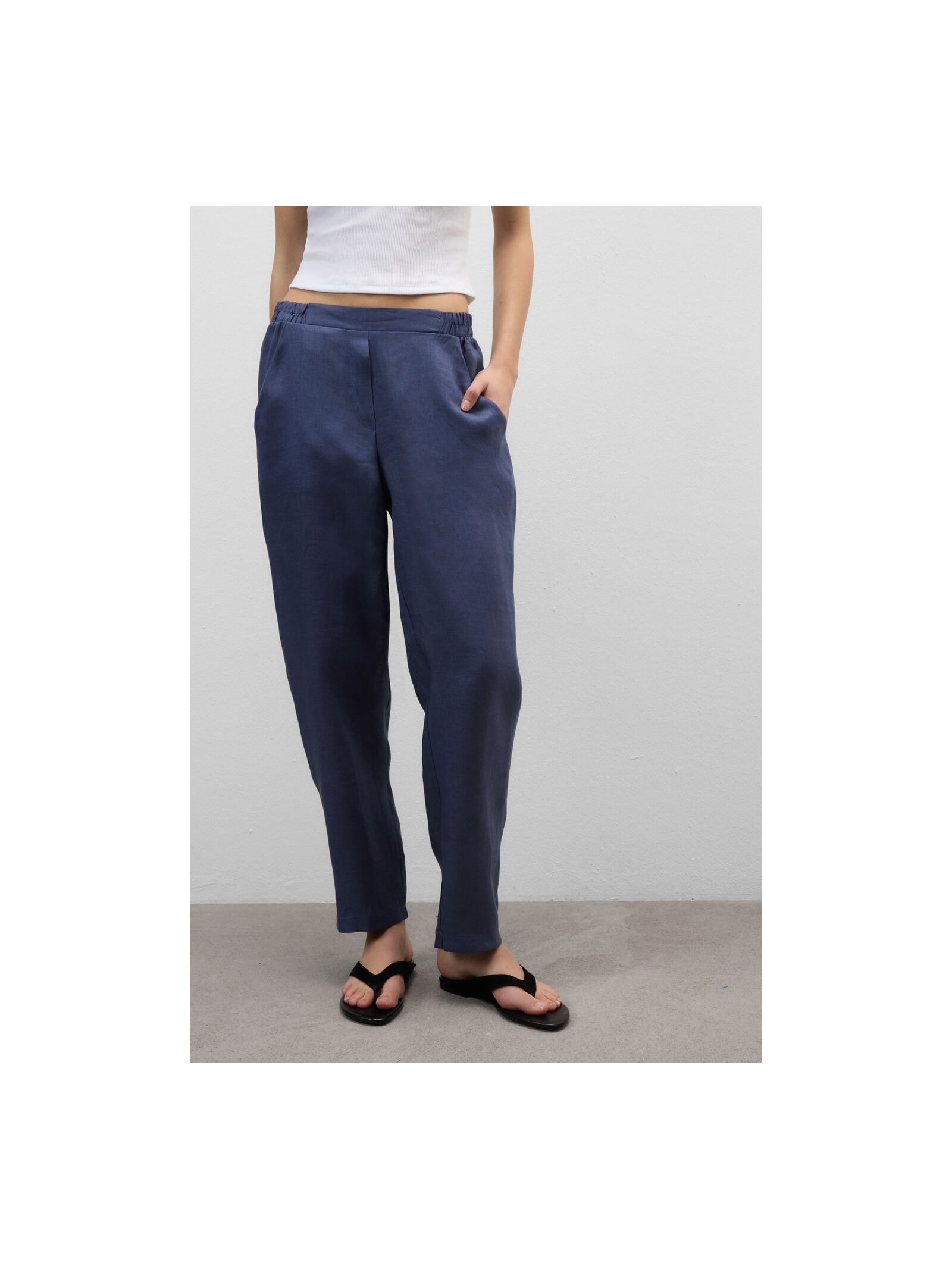 Calça Em Linho Azul Intimissimi