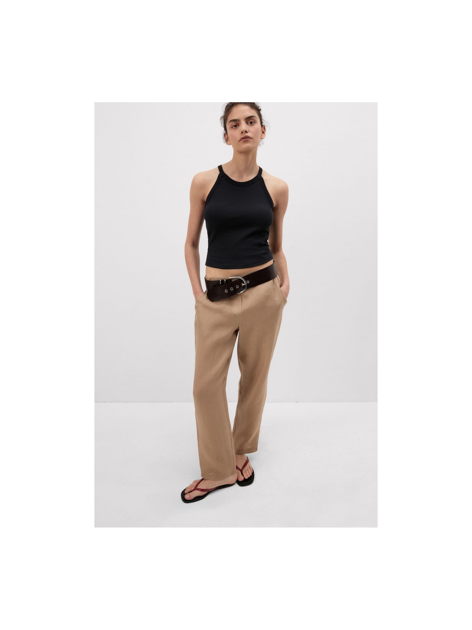 Calça Em Linho Bege Intimissimi