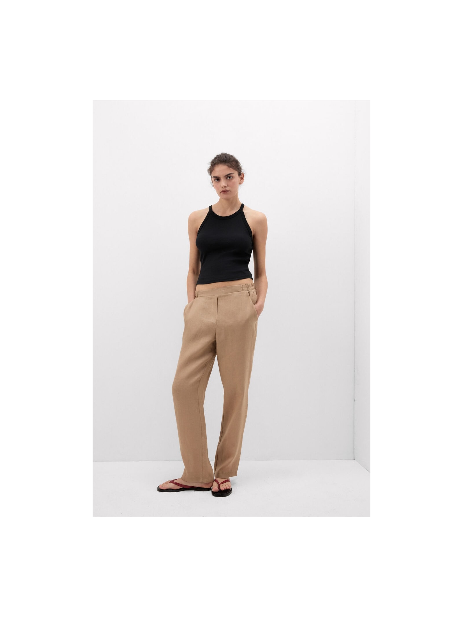 Calça Em Linho Bege Intimissimi