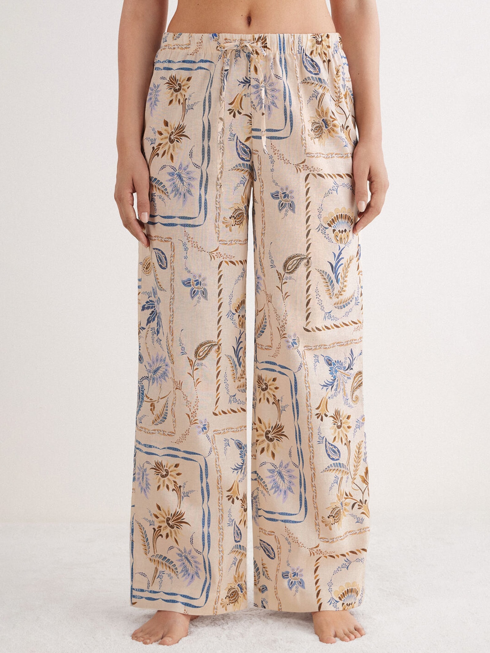 Calça Em Linho e Algodão Italian Riviera Bege Intimissimi