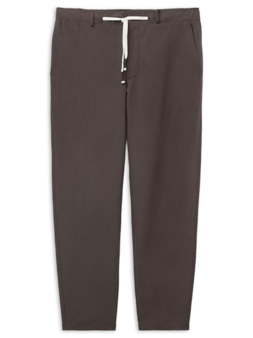Calça Em Linho e Algodão – Marrom
