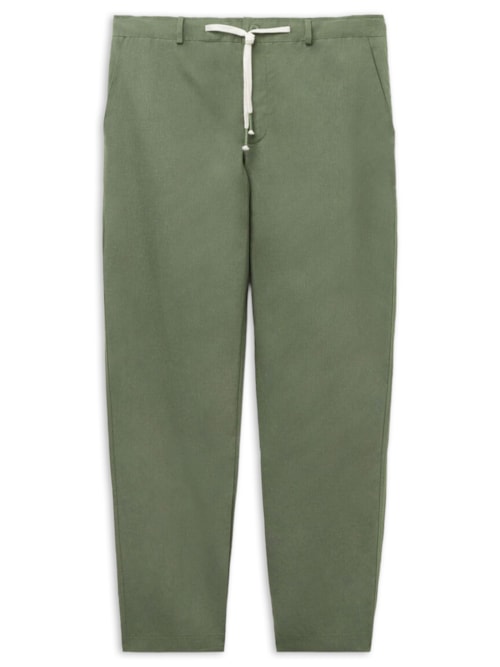 Calça Em Linho e Algodão – Verde