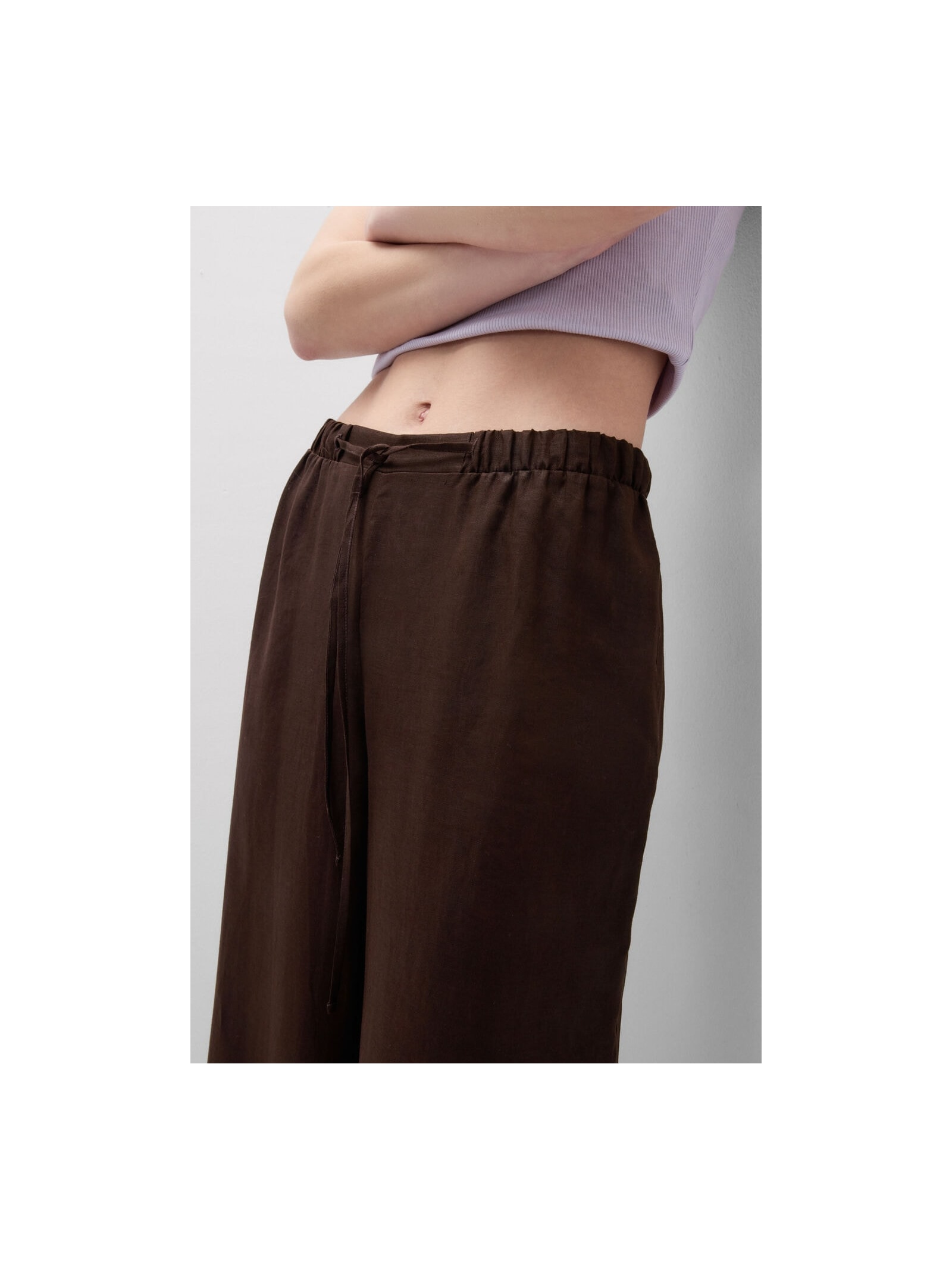 Calça Em Linho Marrom Intimissimi