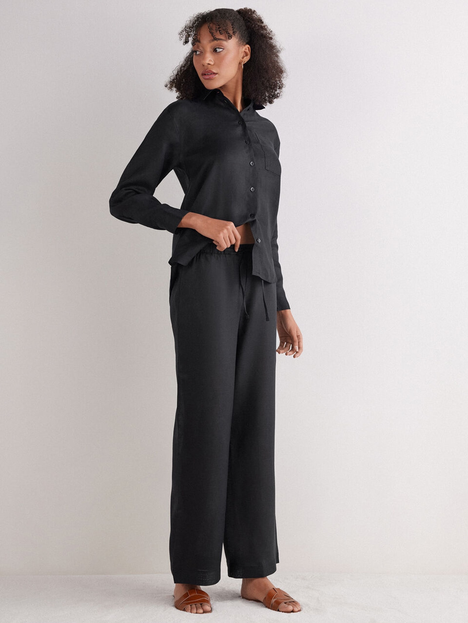 Calça Em Linho The Pure Linen Preto Intimissimi