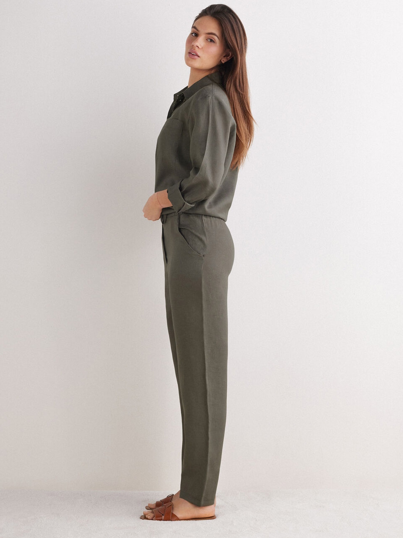 Calça Em Linho The Pure Linen Verde Intimissimi