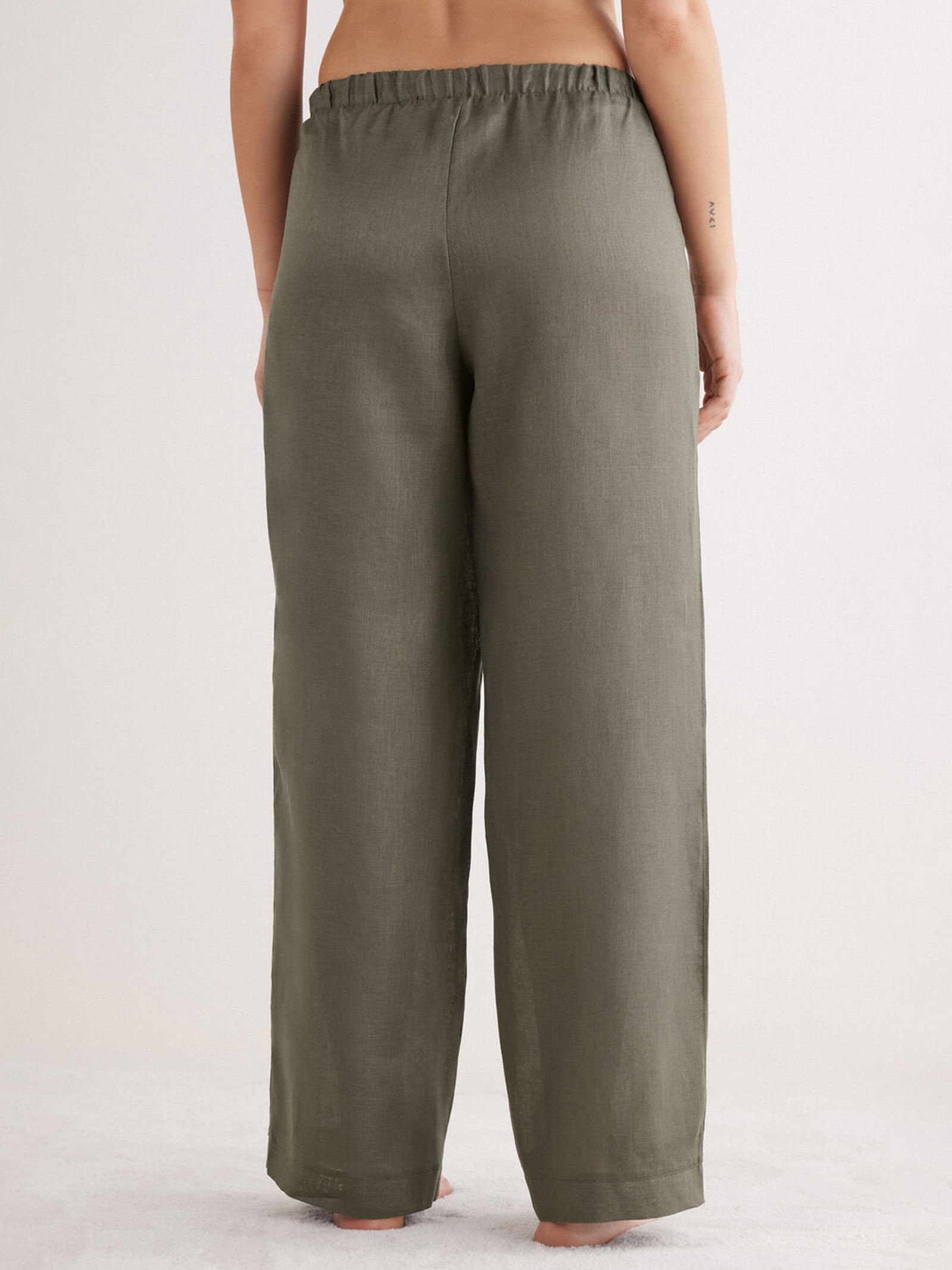 Calça Em Linho The Pure Linen Verde Intimissimi