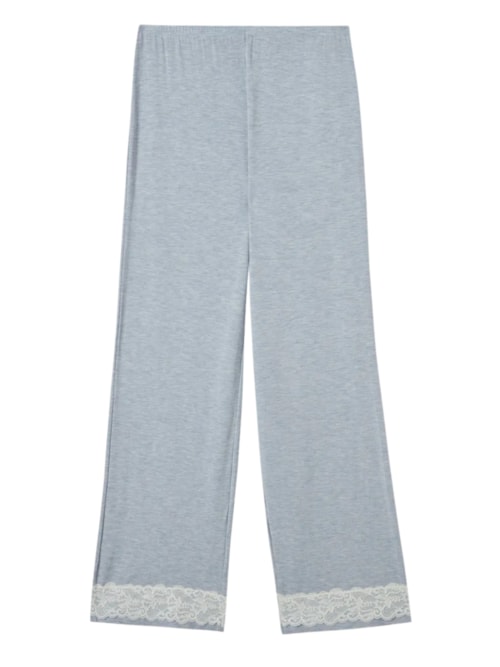 Calça Em Modal Com Renda – Azul