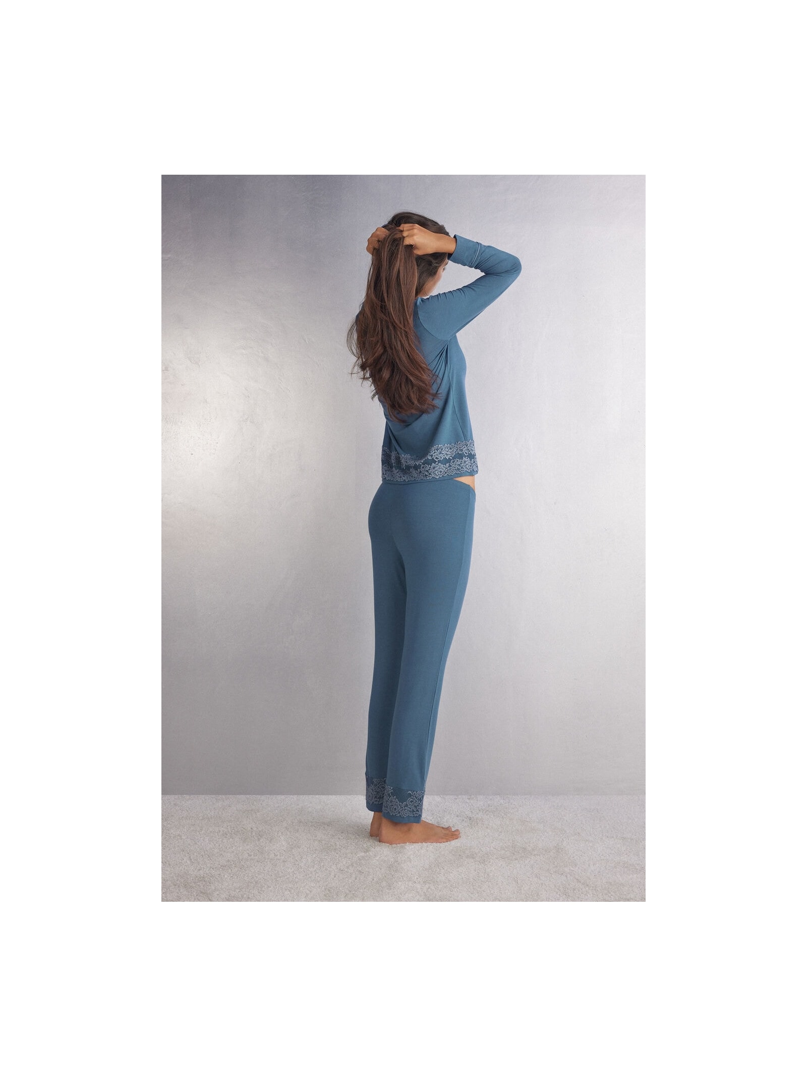 Calça Em Modal Pretty Flowers Azul Intimissimi