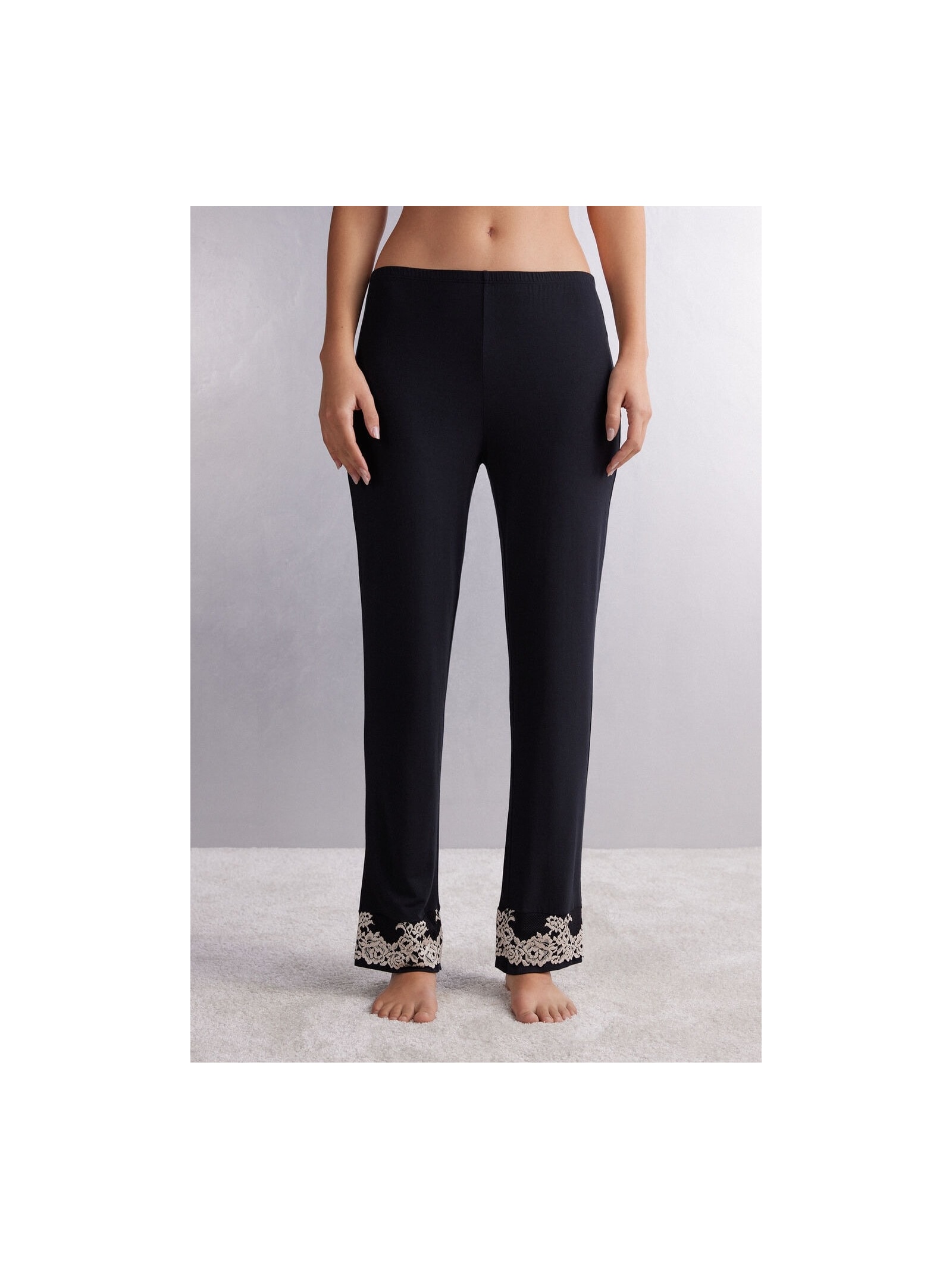 Calça Em Modal Pretty Flowers Preto Intimissimi