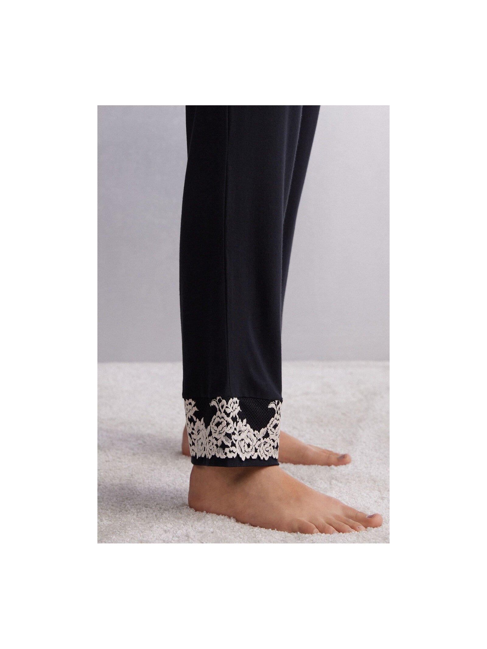 Calça Em Modal Pretty Flowers Preto Intimissimi