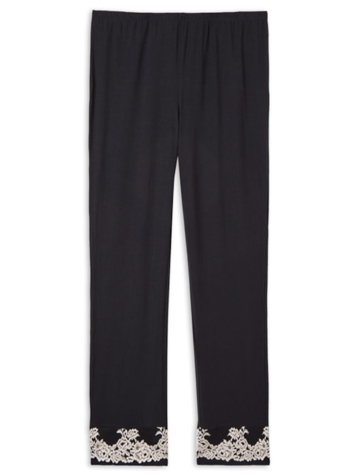 Calça Em Modal Pretty Flowers – Preto