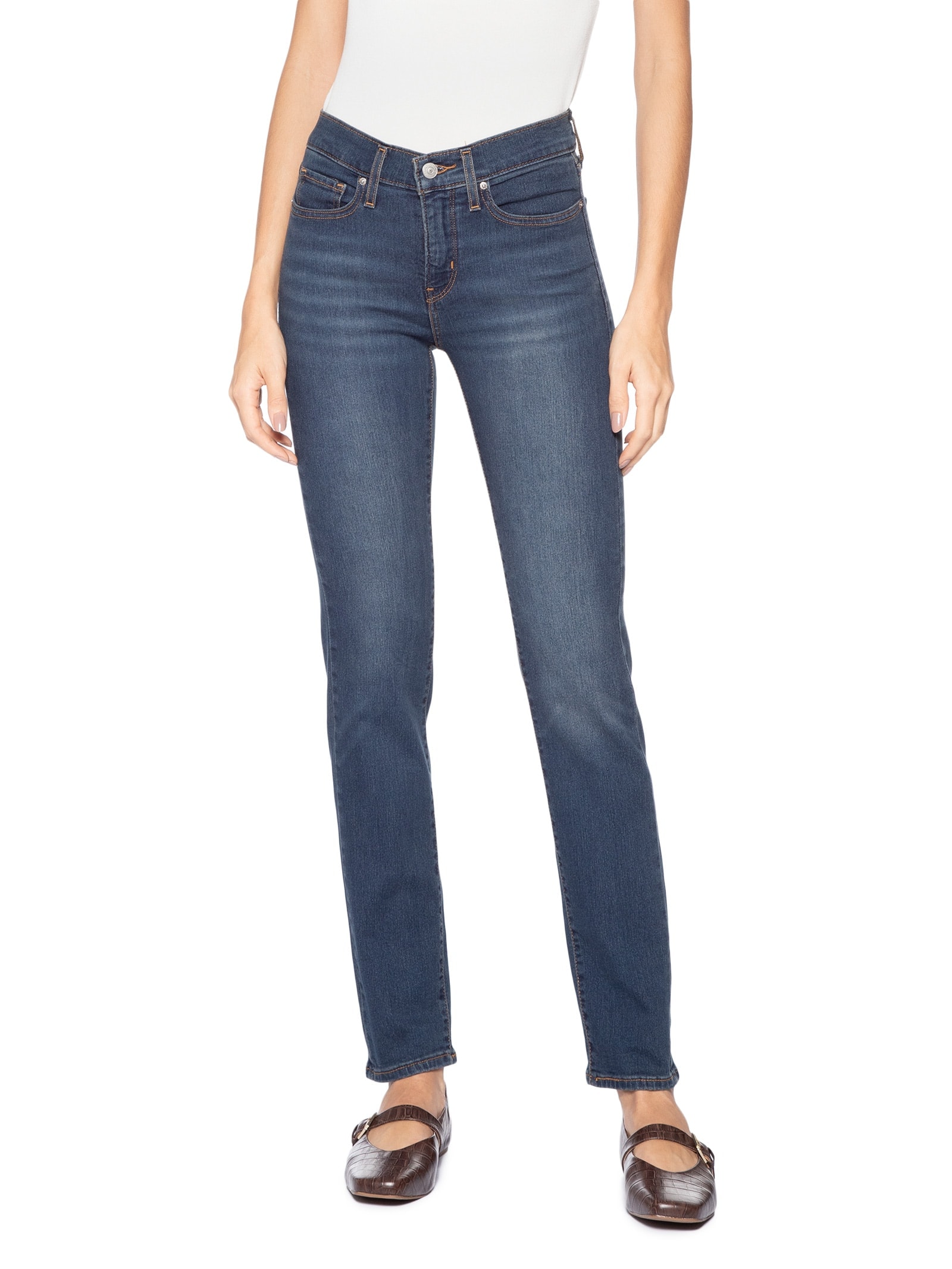 Calça Feminina 311 Shaping Straight Azul Levi's