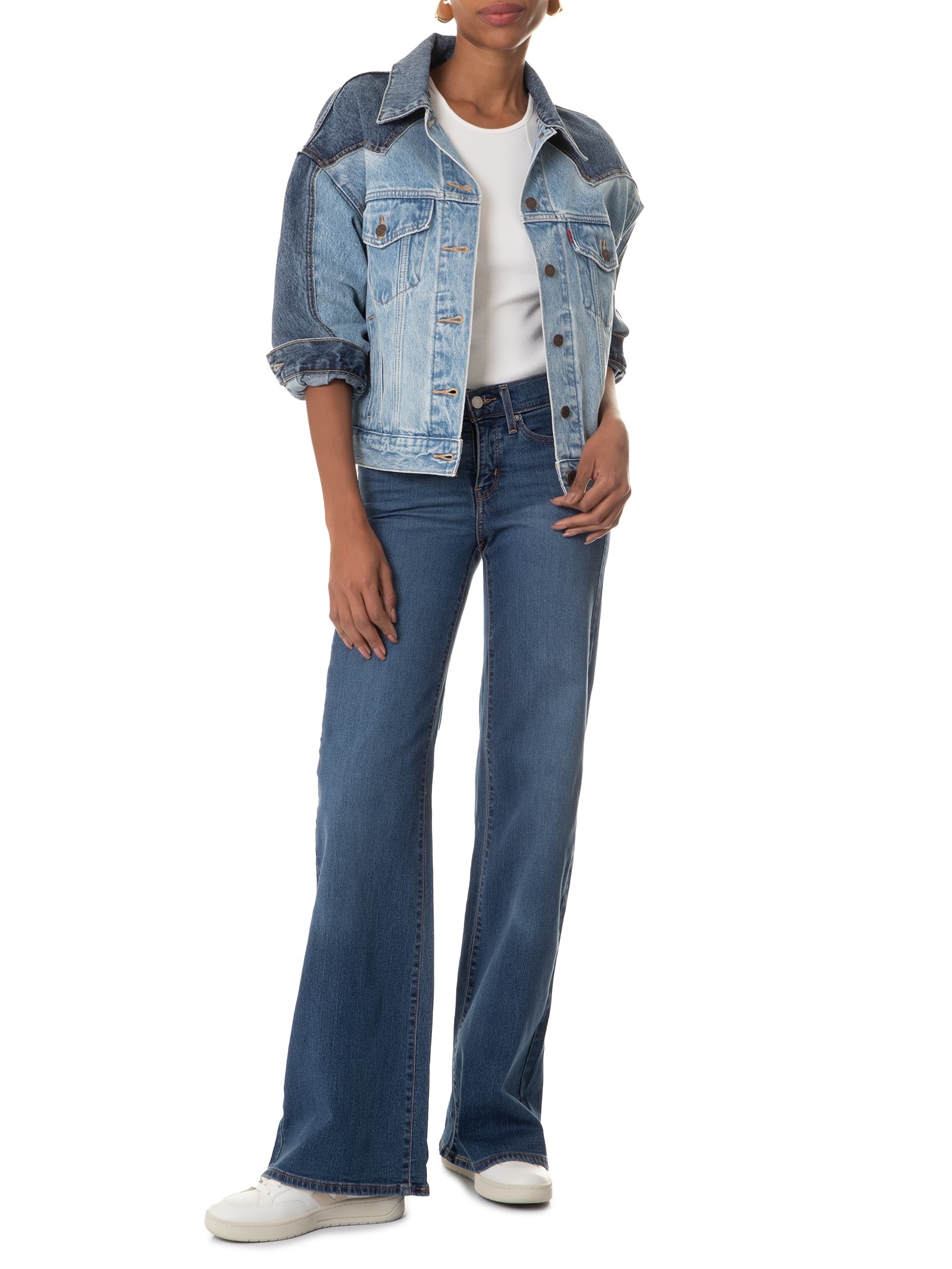 Calça Feminina 318 Shaping Wide Leg Azul Levi's