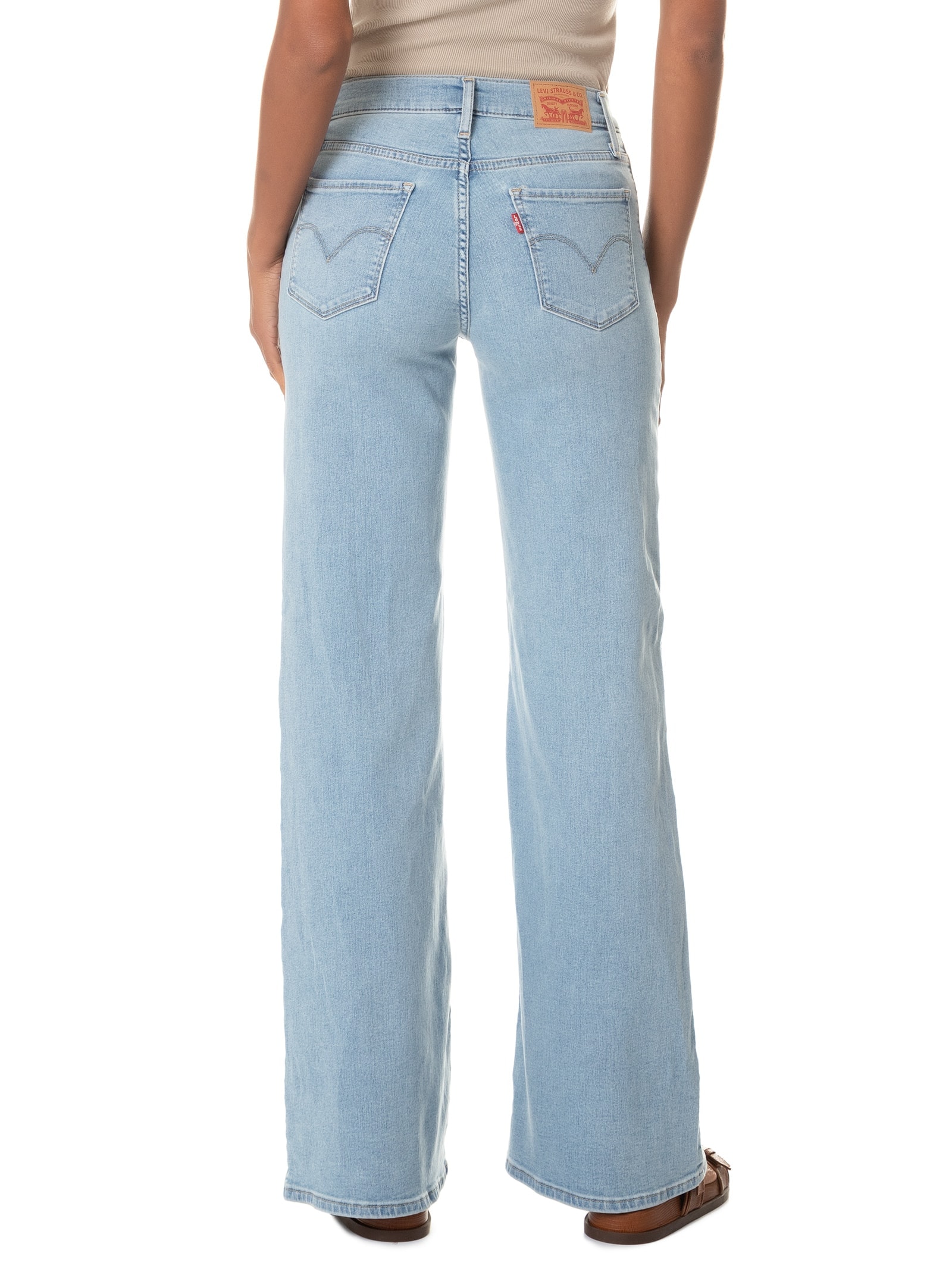 Calça Feminina 318 Shaping Wide Leg Azul Claro Levi's