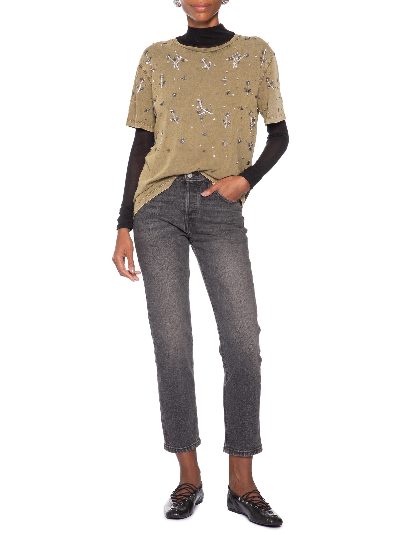 Calça Feminina 501® Crop Preto Levi's