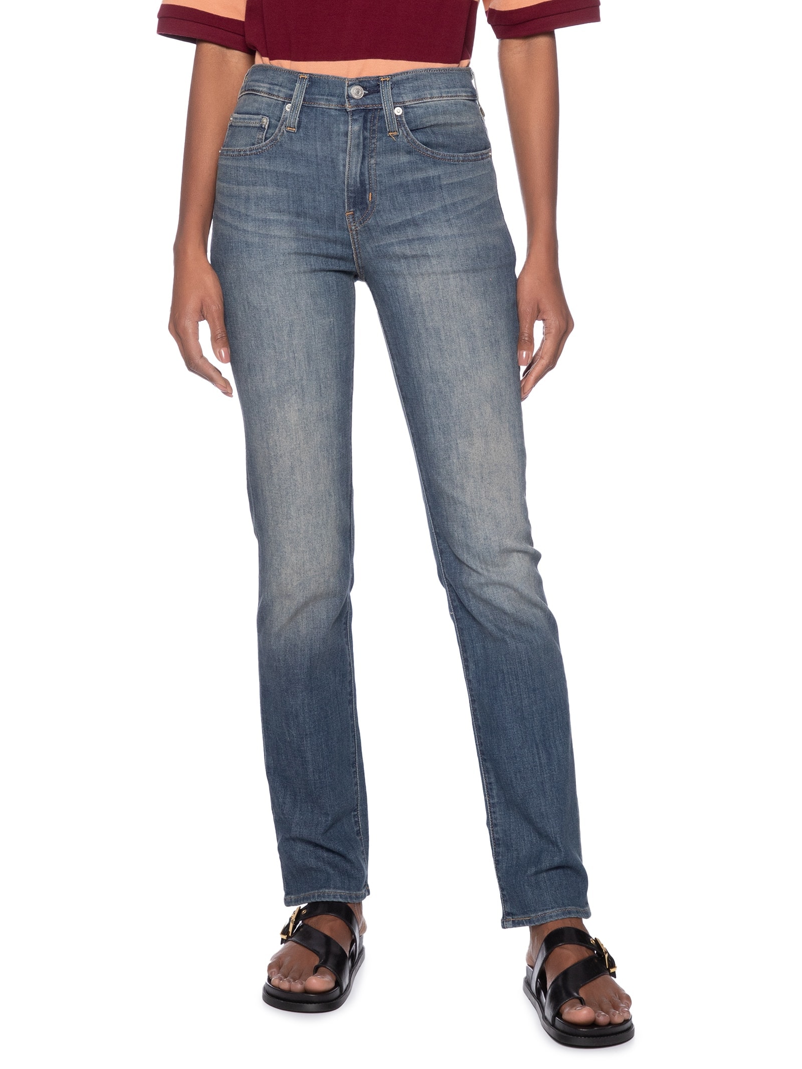 Calça Feminina 724 High Rise Straight Azul Levi's