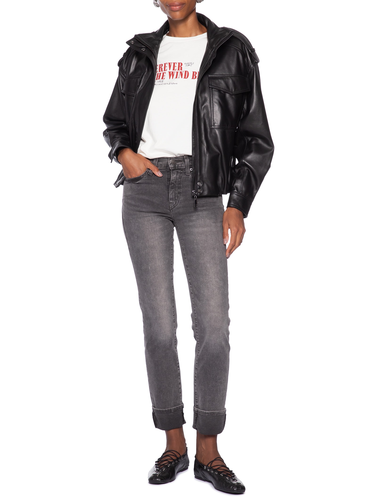 Calça Feminina 724 High Rise Straight Cinza Levi's