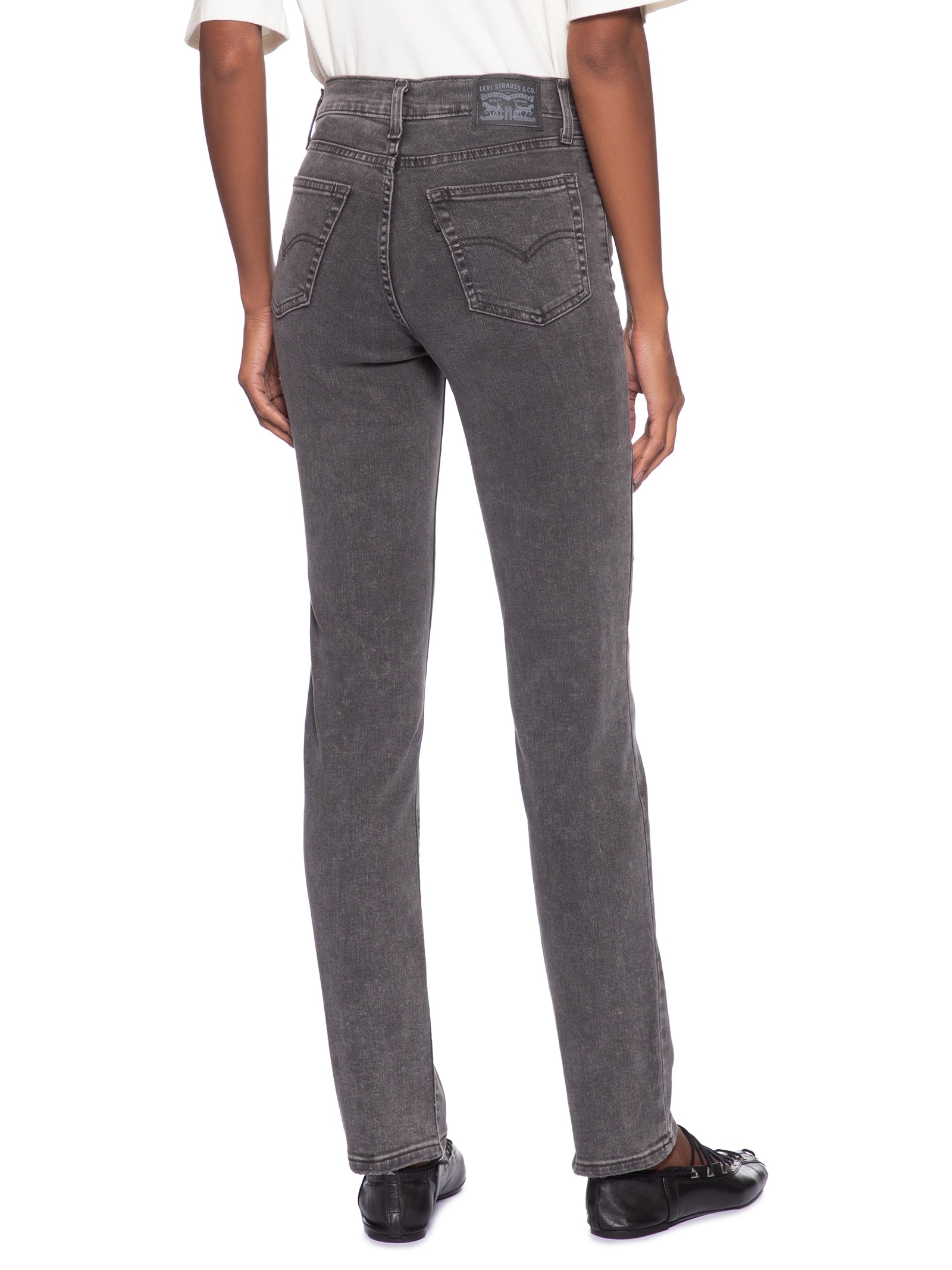 Calça Feminina 724 High Rise Straight Cinza Levi's