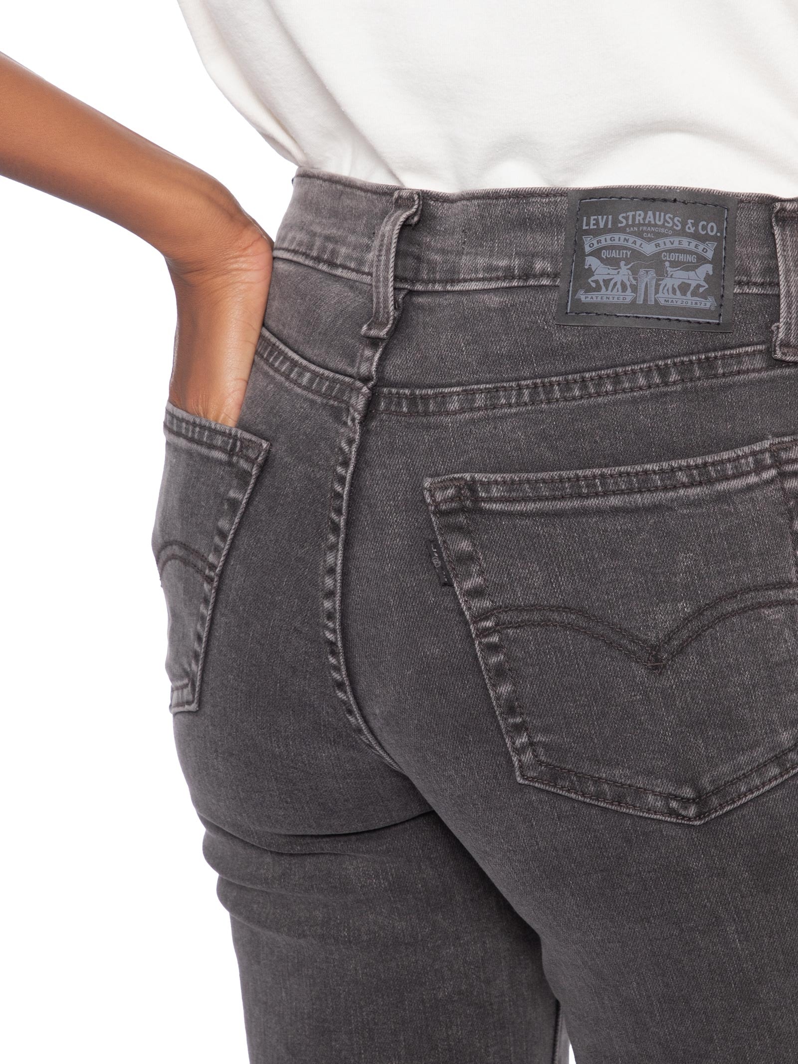 Calça Feminina 724 High Rise Straight Cinza Levi's